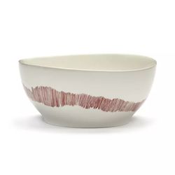 Serax Feast tableware by Ottolenghi Kom S 16cm H7,5cm Wit Swirl-Stripes Rood