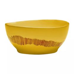 Serax Feast tableware by Ottolenghi Kom S 16cm H7,5cm Sunny Yellow Swirl-Stripes Roood