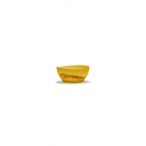 Serax Feast tableware by Ottolenghi Kom S 16cm H7,5cm Sunny Yellow Swirl-Stripes Roood