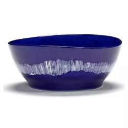 Serax Feast tableware by Ottolenghi Kom L 18cm H8cm Lapis Lazuli Swirl-Stripes Wit