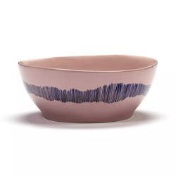 Serax Feast tableware by Ottolenghi Kom L 18cm H8cm Delicious Pink Swirl-Stripes Blauw