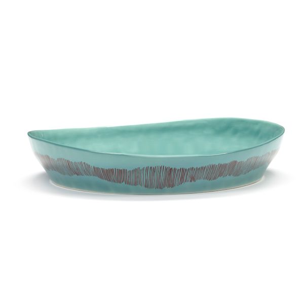 Serax Feast tableware by Ottolenghi Diepe Serveerschaal S 30cm H6cm Azure Swirl-Stripes Rood