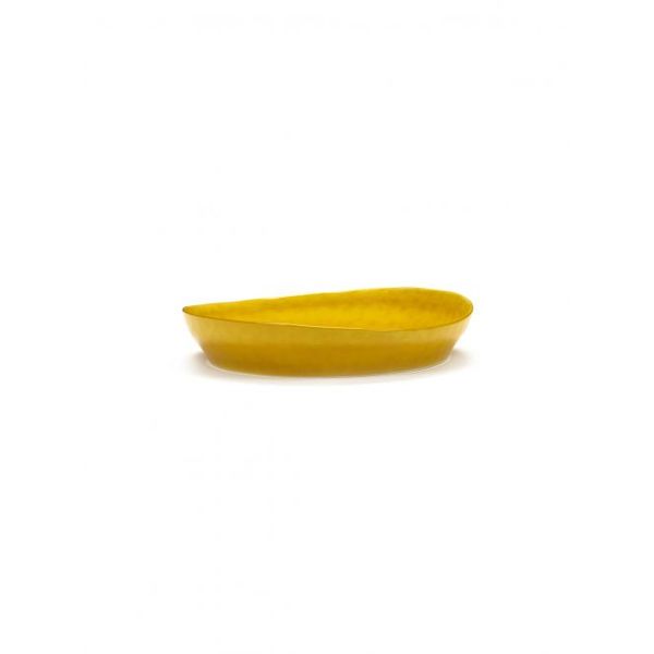 Feast tableware by Ottolenghi Diepe serveerschaal S 30cm H6cm  Sunny Yellow Swirl-Dots Zwart 