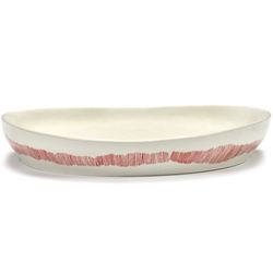 Feast tableware by Ottolenghi Serveerschaal M 36cm H6cm Wit Swirl-Stripes Rood 