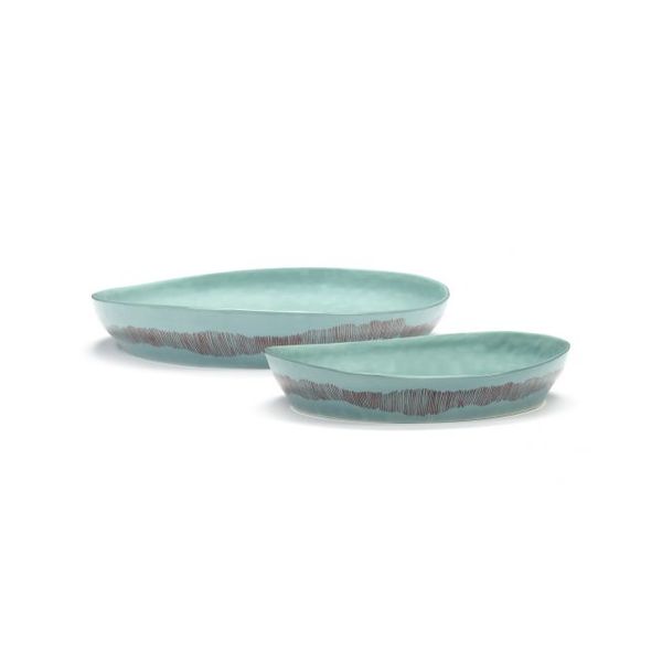 Serax Feast tableware by Ottolenghi Serveerschaal M 36cm H6cm Azure swirl-stripes rood