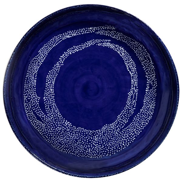 Feast tableware by Ottolenghi Serveerschaal M 36cm H6cm Lapis Lazuli Swirl-Dots Wit 