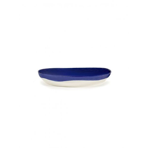 Serax Feast tableware by Ottolenghi Serveerschaal M 36cm H6cm Lapis Lazuli Swirl-Dots Wit