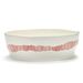 Serax Feast tableware by Ottolenghi Saladekom 28,5cm H9,5cm Wit Swirl-Stripes Rood 