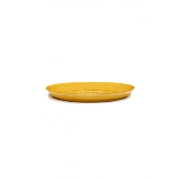 Serax Feast tableware by Ottolenghi Serveerschotel S 35cm H4cm Sunny Yellow Swirl-Dots zwart 