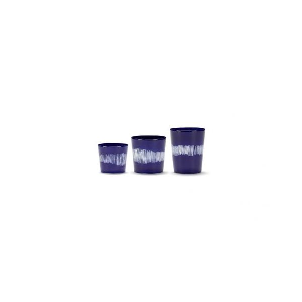 Serax Feast tableware by Ottolenghi Koffiekop 25cl Lapis Lazuli Swirl-Stripes Wit