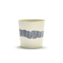 Serax Feast tableware by Ottolenghi Koffiekop 25cl Wit Swirl-Stripes Blauw