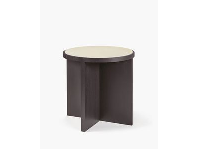 TAFEL CICI S L78 x B78 x H75,5 CM EIK BRUIN GEBEITST / TOP CANVAS CREME