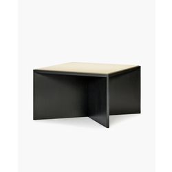 TAFEL KUBÉ 1 L124 x B124 x H76,5 CM EIK ZWART GEBEITST / TOP CANVAS CREME 