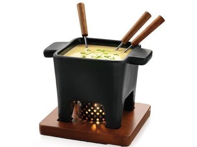 Nero Tapasfondueset Zwart 400ml 16,5x16 ,5xh15cm