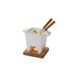 Boska Bianco Tapasfondueset Wit Ceramiek 300ml Eiken Plank 13x13x13cm Tlicht