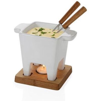 Bianco Fondue Tapas Blanc Sur Plat Chene 300ml-13x13x13cm  Boska