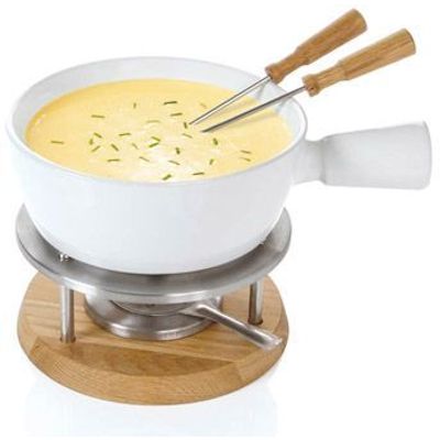 Bianco Set A Fondue Fromage Blanc Plat Chene - 1l-29.5x22x19cm-ronde 