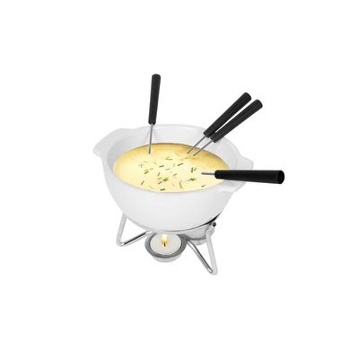 Set Fondue Fromage Party Blanc 0,75l 18x 15.5x12,8cm Rond  Boska