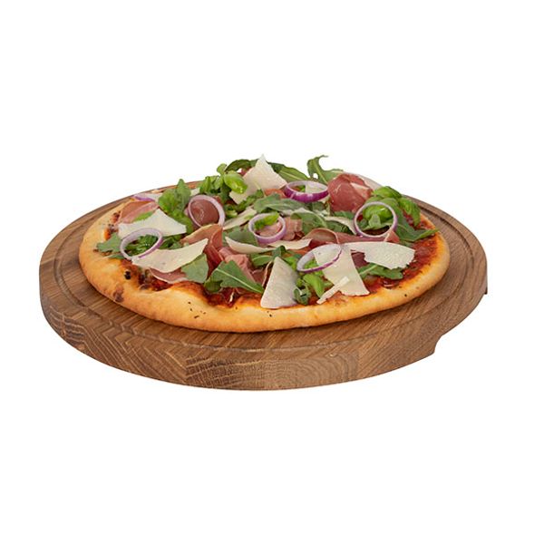 Pizza Serveerplank L Eik Rond D34xh2cm  