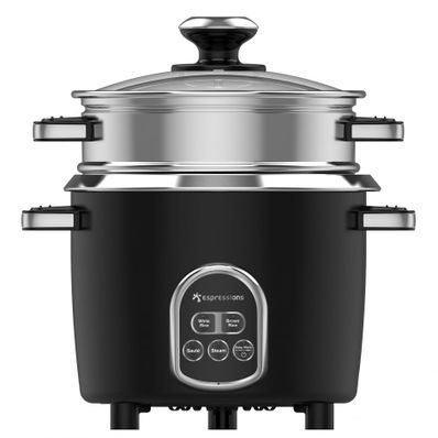 Sauté Rijstkoker 1.4L / 7cups met RVS binnenpan en stoomaccessoires. 