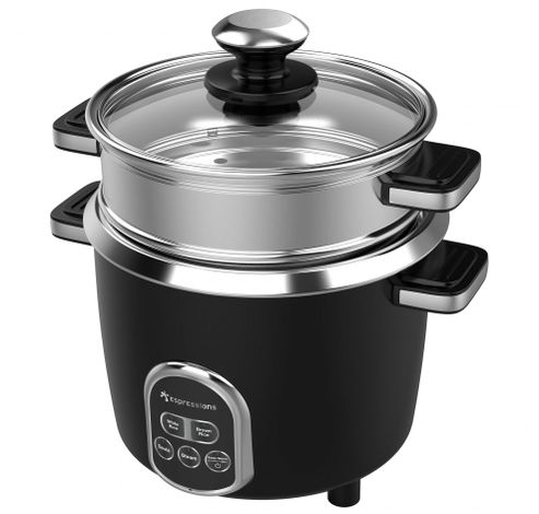 Sauté Rijstkoker 1.4L / 7cups met RVS binnenpan en stoomaccessoires.  Espressions