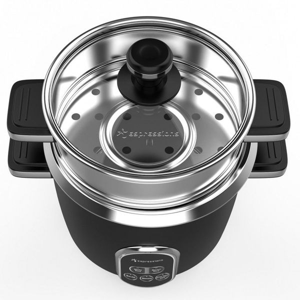 Sauté Rijstkoker 1.4L / 7cups met RVS binnenpan en stoomaccessoires. 