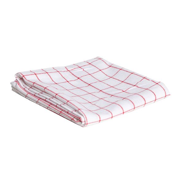 Cosy & Trendy for Professionals Keukenhanddoek Grove  Ruit Rood-wit 100 Katoen 72x50cm-72gr/m²