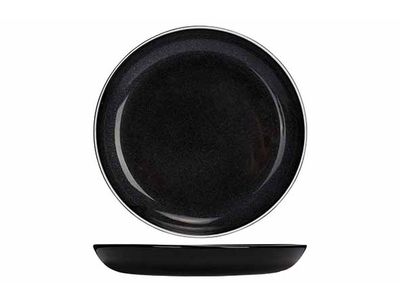 Titanium Black Plat Bord D23cm Met Wit Randje