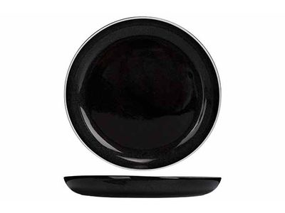 Titanium Black Plat Bord D27cm Met Wit Randje