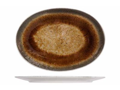 Iris Brown Ovaal Bord 30x17cm 