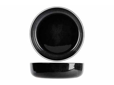 Titanium Black Diep Bord D18xh4,7cm 84cl - Met Wit Randje