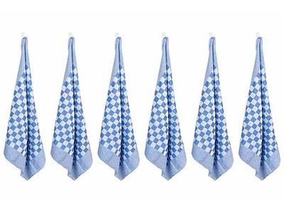 Carré Torchon Bleu Set6 65x65cm - Coton