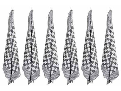 Carré Keukenhanddoek Zwart Set6 65x65cm - Katoen