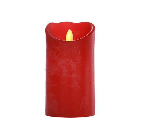 Cylinderkaars Led Rood D8xh15cm Excl. 2 Aa Batterijen  Cosy @ Home