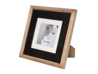 Cadre A Photo 10x10 Bord Blanc Naturel Carré Bois 23x1,5xh23cm