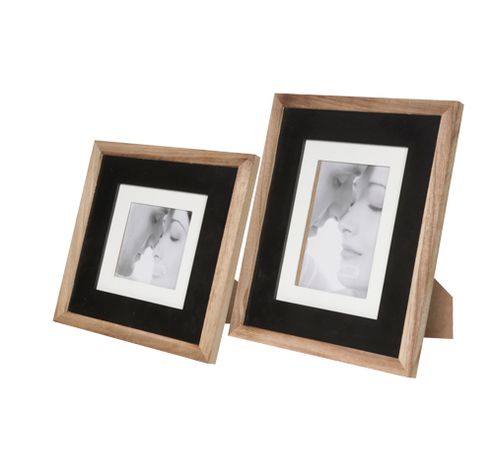 Fotokader 10x15 Boord Zwart Naturel Rechthoek Hout 23x2xh28cm  Cosy @ Home