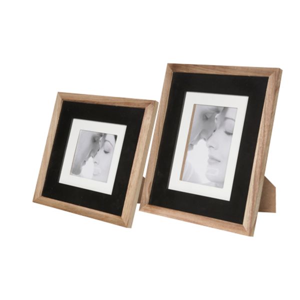 Cosy @ Home Fotokader 10x15 Boord Zwart Naturel Rechthoek Hout 23x2xh28cm