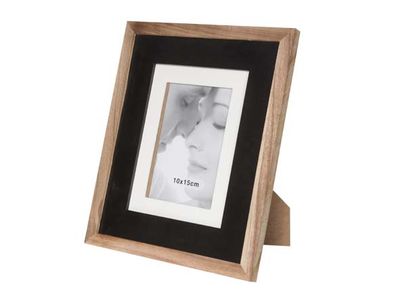 Fotokader 10x15 Boord Zwart Naturel Rechthoek Hout 23x2xh28cm
