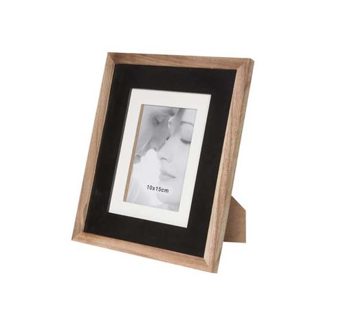 Fotokader 10x15 Boord Zwart Naturel Rechthoek Hout 23x2xh28cm  Cosy @ Home