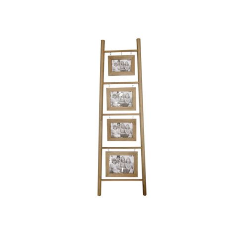 Ladder Fotokader Bruin 120x3x39cm Hout 4 Foto's (10x15-13x18-13x18-20x15)  Cosy @ Home