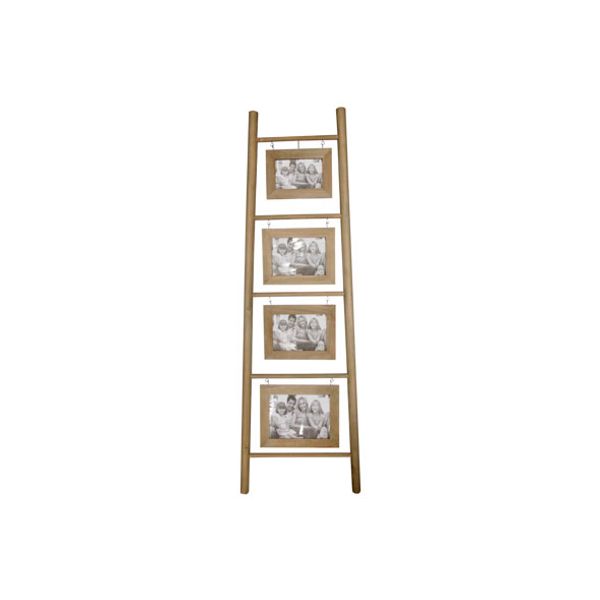 Ladder Fotokader Bruin 120x3x39cm Hout 4 Foto's (10x15-13x18-13x18-20x15) 