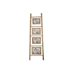 Cosy @ Home Ladder Fotokader Bruin 120x3x39cm Hout 4 Foto's (10x15-13x18-13x18-20x15) 