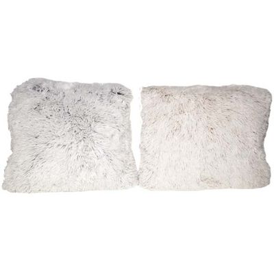 Kussen Pluche 2ass Creme Grijs 40x40cm Polyester  Cosy @ Home