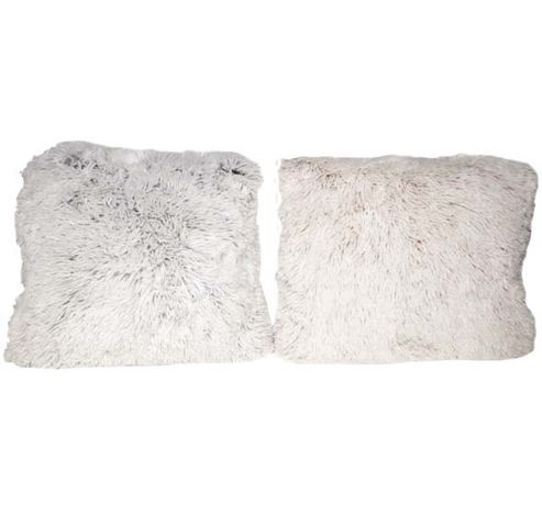 Coussin Pluche Creme Gris 40x40cm Polyester  Cosy @ Home