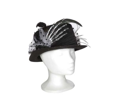 Chapeau Avec Main Squelette Noir 29x24xh 12cm  Cosy @ Home