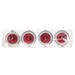 Cosy @ Home Servetring Diamant Rond Set4 Zilver 4x4 Resine Rood