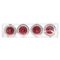 Servetring Diamant Rond Set4 Zilver 4x4 Resine Rood 