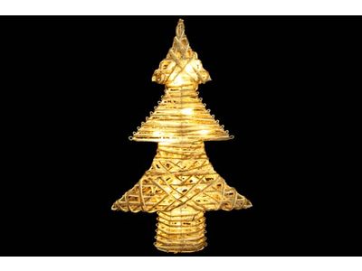 Sapin De Noel Vlechtwer Blanc 34x8x50cm Glitter Excl. 3xaa Batterie