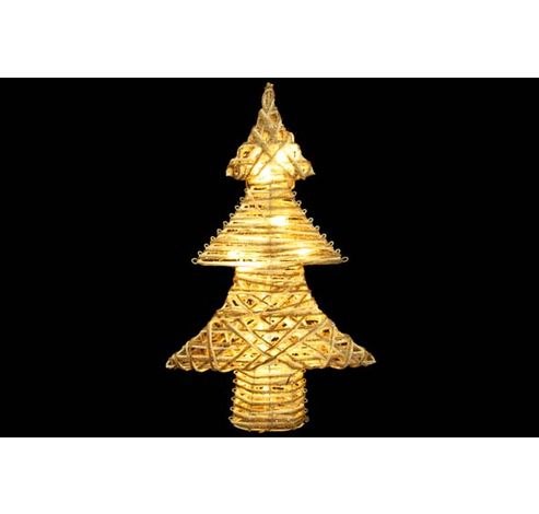 Kerstboom Vlechtwerk Wit 34x8x50cm Glitter Excl. 3xaa Batterij  Cosy @ Home