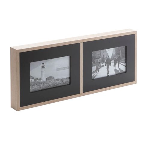 Pele Mele 2 Photo 10x15cm Bois Nature Noir 45x4x18cm  Cosy @ Home